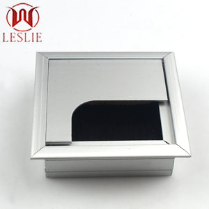 Aluminum Modern Computer Desk Grommet 80mm*80mm Waterproof Durable Wire Management Cable Organizer for Office Home Use