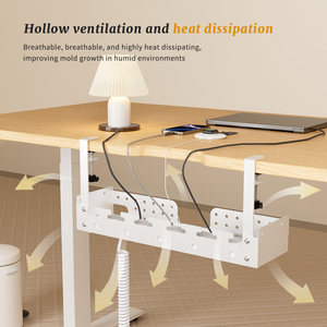 No Drill Under Desk Cable Management Tray Cord Organizer for Table Cable Management Tray for Office Home
